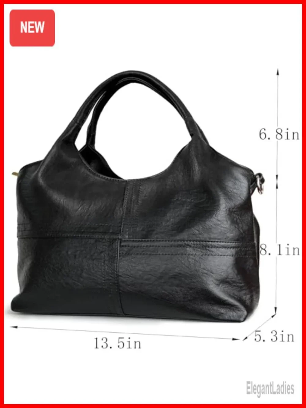 Vegan Leather Satchel Handbag for Women with Detachable Strap